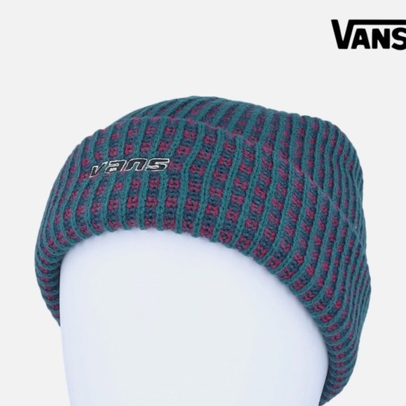 VANS Crafton Cuff Dress Blue Beanie Unisex Knit Hat One Size VN0A7SCDLKZ - Picture 1 of 4